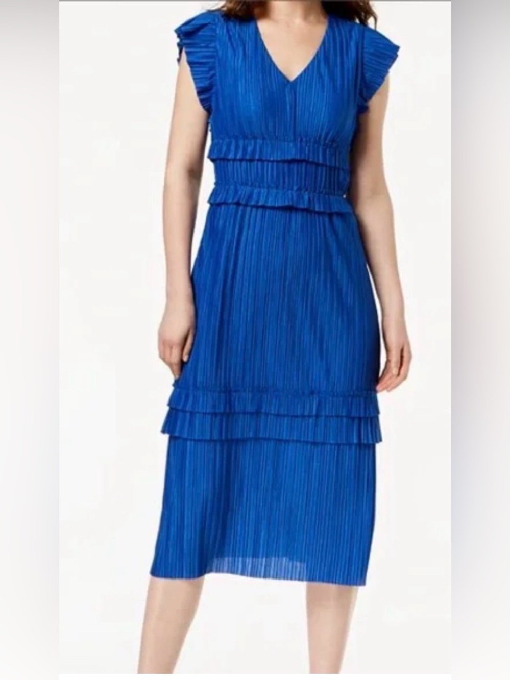 Taylor Pleated Chiffon Midi Dress